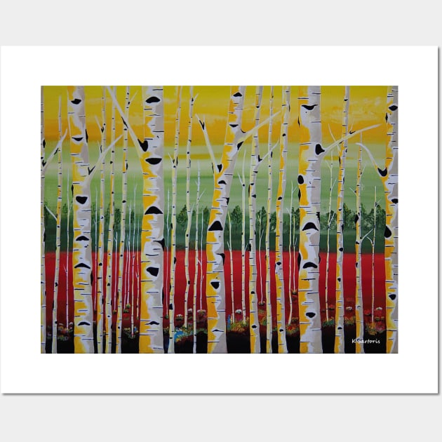 BIRCH Trees Landscape Painting Wall Art by SartorisArt1